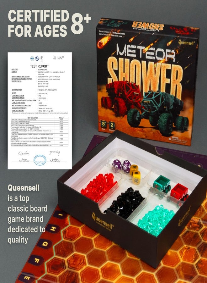 Queensell Meteor Shower - Board Game for Adults and Kids - Fast Strategy Game - 2 Player Tabletop Game - Educational Toys Gift - Fun Family Games for Ages 8 and up - Image 5